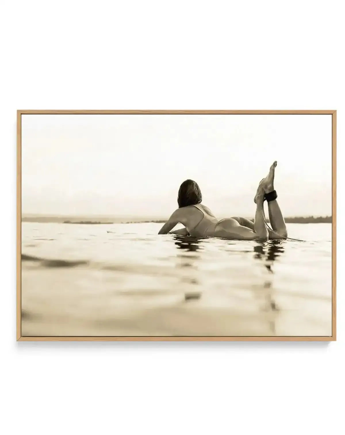 Surfer Girl | Golden | Framed Canvas-CANVAS-You can shop wall art online with Olive et Oriel for everything from abstract art to fun kids wall art. Our beautiful modern art prints and canvas art are available from large canvas prints to wall art paintings and our proudly Australian artwork collection offers only the highest quality framed large wall art and canvas art Australia - You can buy fashion photography prints or Hampton print posters and paintings on canvas from Olive et Oriel and have 