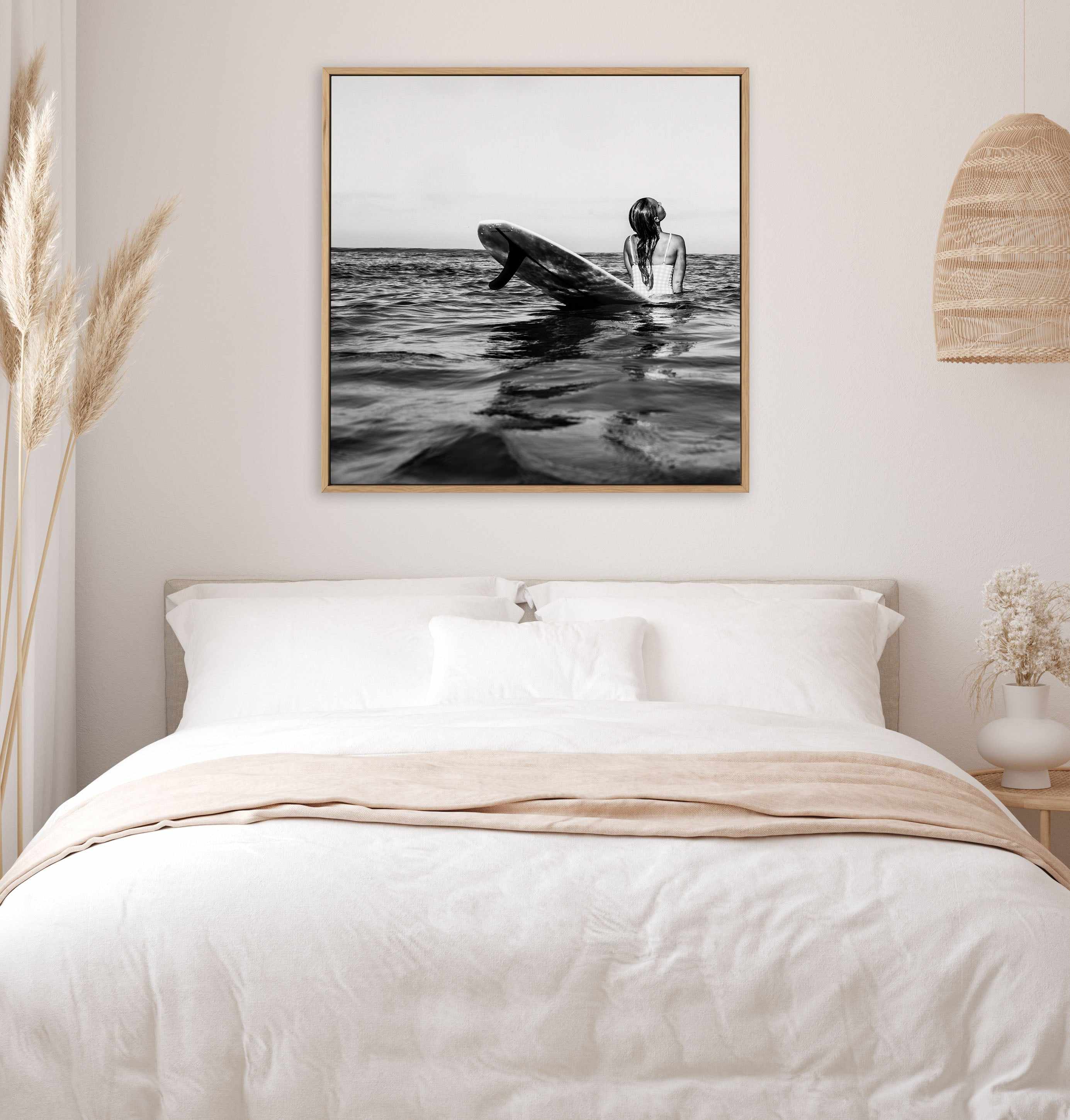 Surfer Girl SQ by Riccardo Camilli | Framed Canvas Art Print