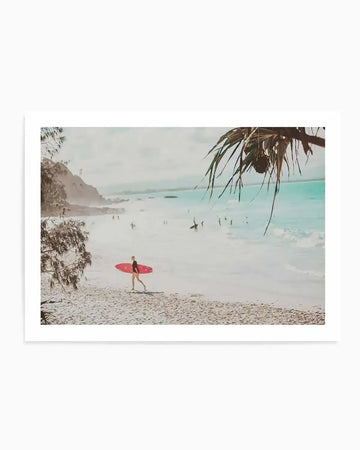 Surfer Girls | Wategos Art Print from Olive et Oriel where you can shop wallpaper and artworks online