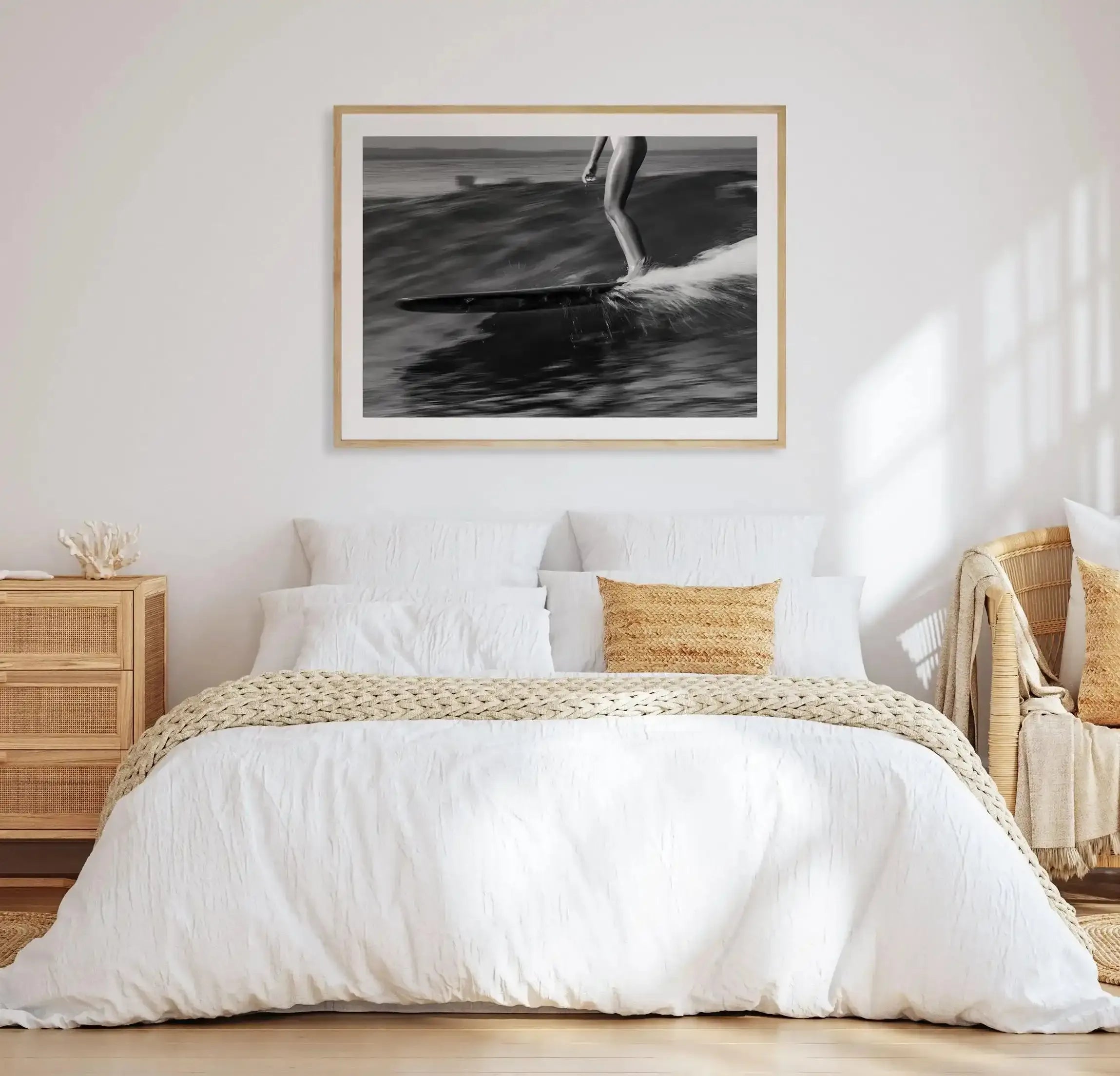 Surfer Girl, Malibu by Mario Stefanelli Art Print-PRINT-Olive et Oriel-Mario Stefanelli-Buy-Australian-Art-Prints-Online-with-Olive-et-Oriel-Your-Artwork-Specialists-Austrailia-Decorate-With-Coastal-Photo-Wall-Art-Prints-From-Our-Beach-House-Artwork-Collection-Fine-Poster-and-Framed-Artwork