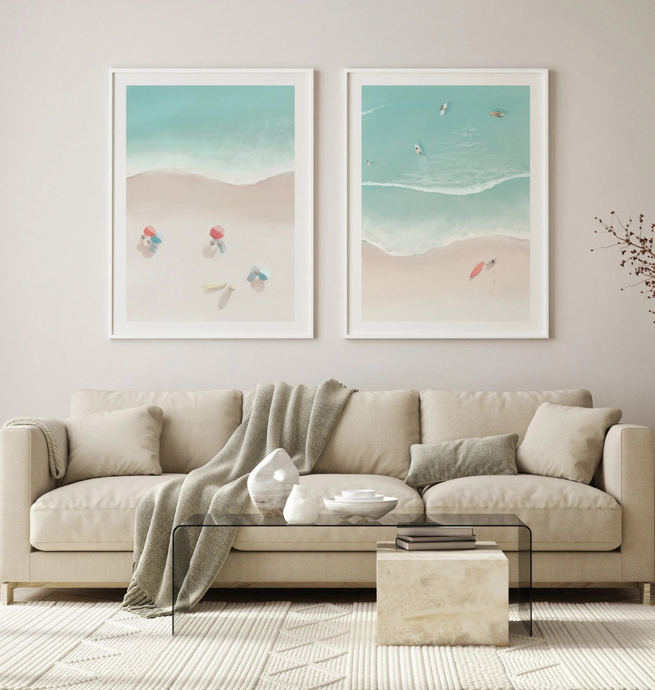 Surfers & Umbrellas II Art Print-PRINT-Olive et Oriel-Simmo-Buy-Australian-Art-Prints-Online-with-Olive-et-Oriel-Your-Artwork-Specialists-Austrailia-Decorate-With-Coastal-Photo-Wall-Art-Prints-From-Our-Beach-House-Artwork-Collection-Fine-Poster-and-Framed-Artwork