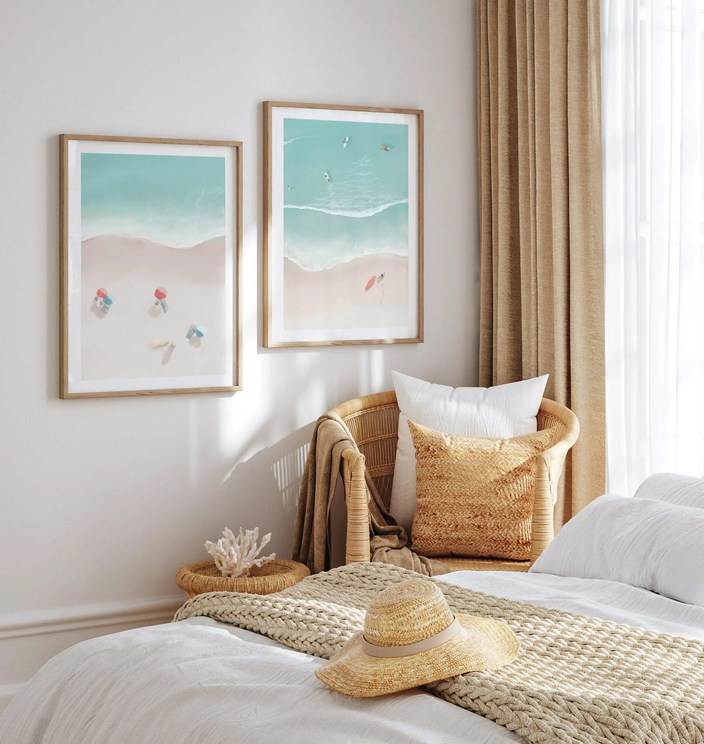 Surfers & Umbrellas II Art Print-PRINT-Olive et Oriel-Simmo-Buy-Australian-Art-Prints-Online-with-Olive-et-Oriel-Your-Artwork-Specialists-Austrailia-Decorate-With-Coastal-Photo-Wall-Art-Prints-From-Our-Beach-House-Artwork-Collection-Fine-Poster-and-Framed-Artwork