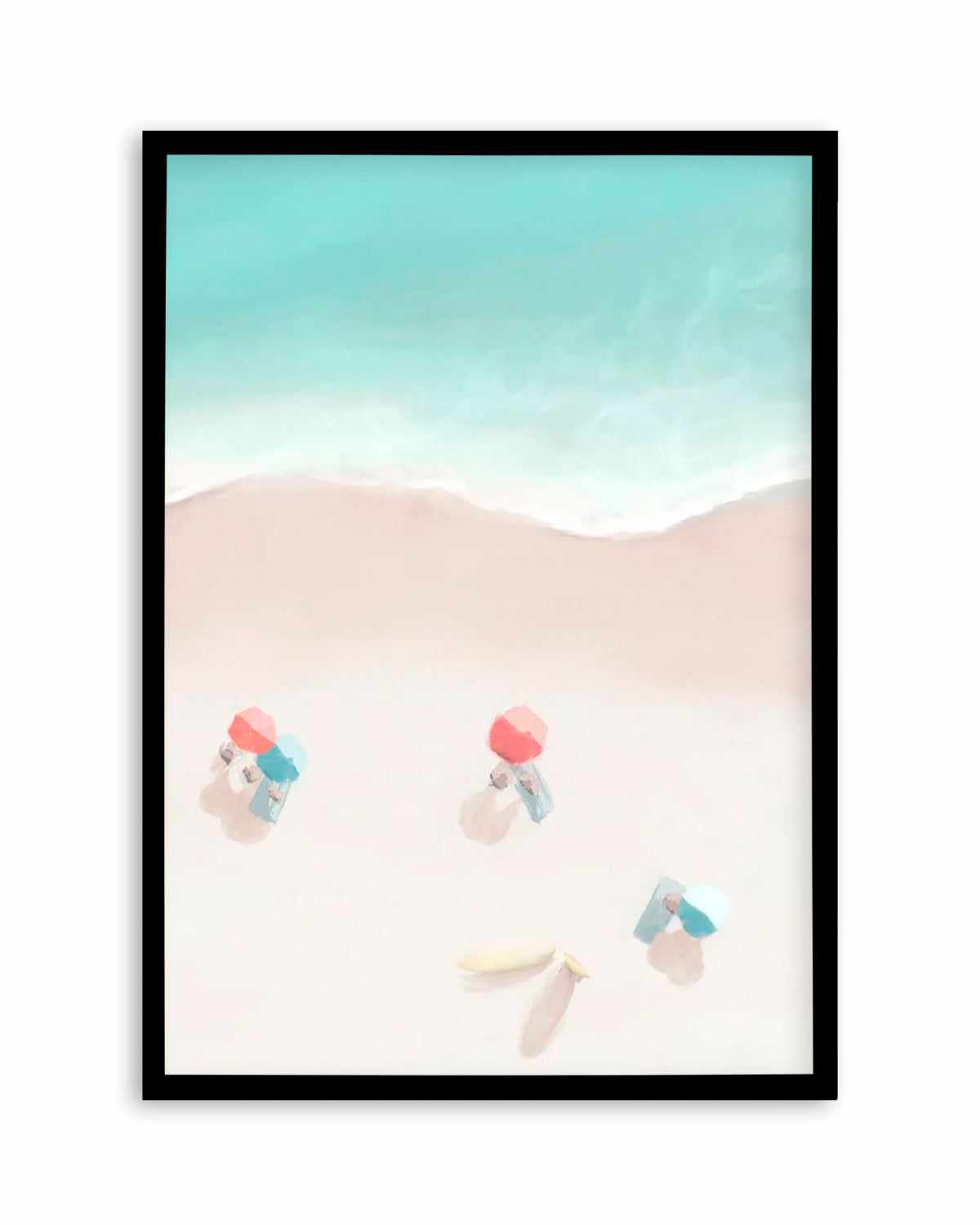 Surfers & Umbrellas I Art Print