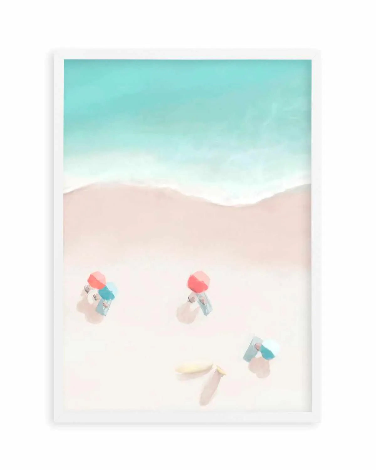 Surfers & Umbrellas I Art Print from Olive et Oriel where you can shop wallpaper and artworks online
