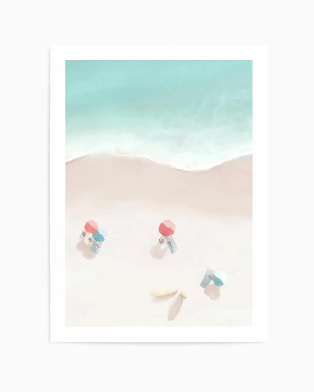 Surfers & Umbrellas I Art Print from Olive et Oriel where you can shop wallpaper and artworks online