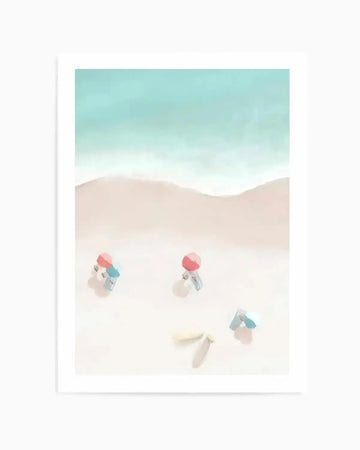 Surfers & Umbrellas I Art Print from Olive et Oriel where you can shop wallpaper and artworks online