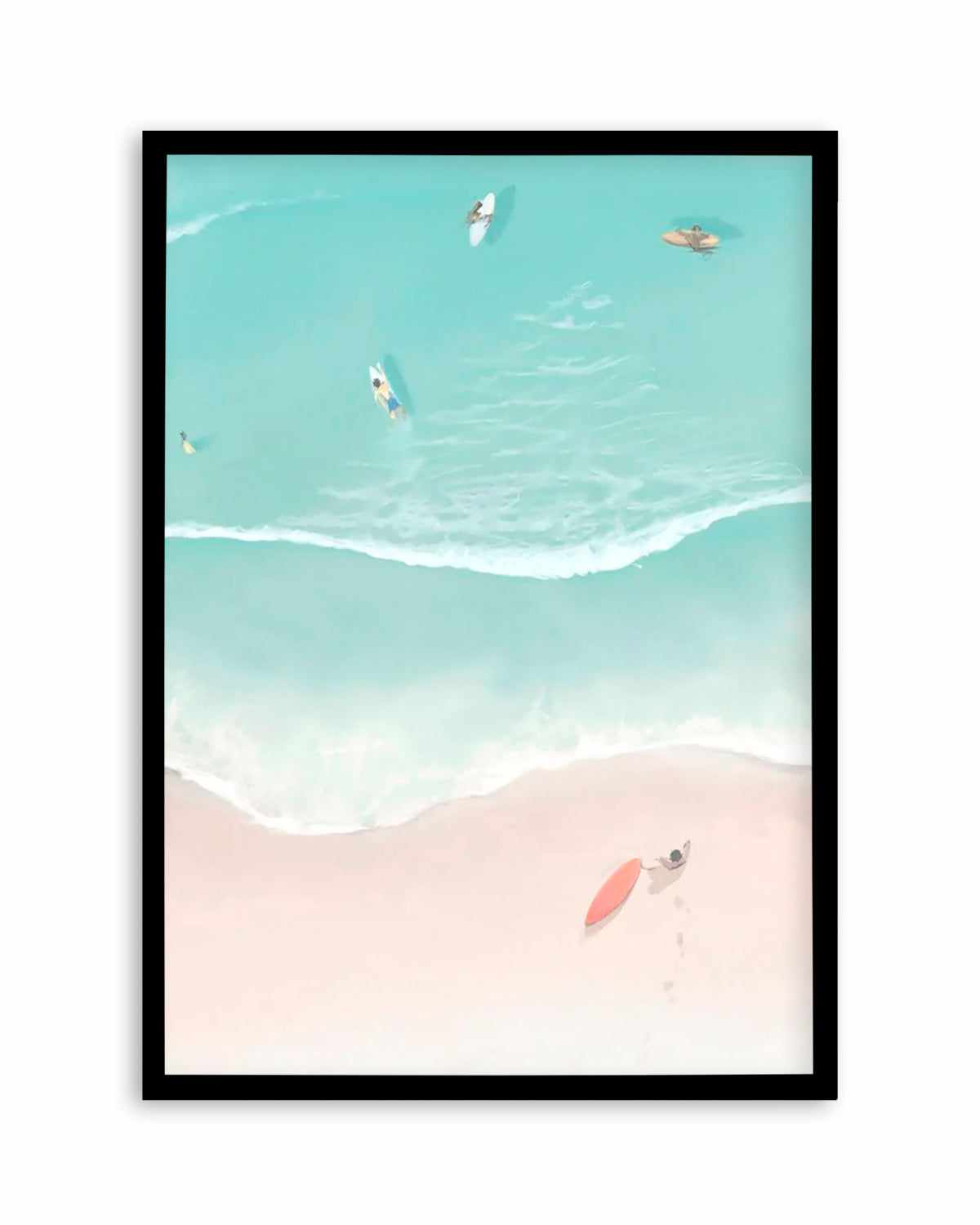 Surfers & Umbrellas II Art Print