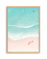Surfers & Umbrellas II Art Print