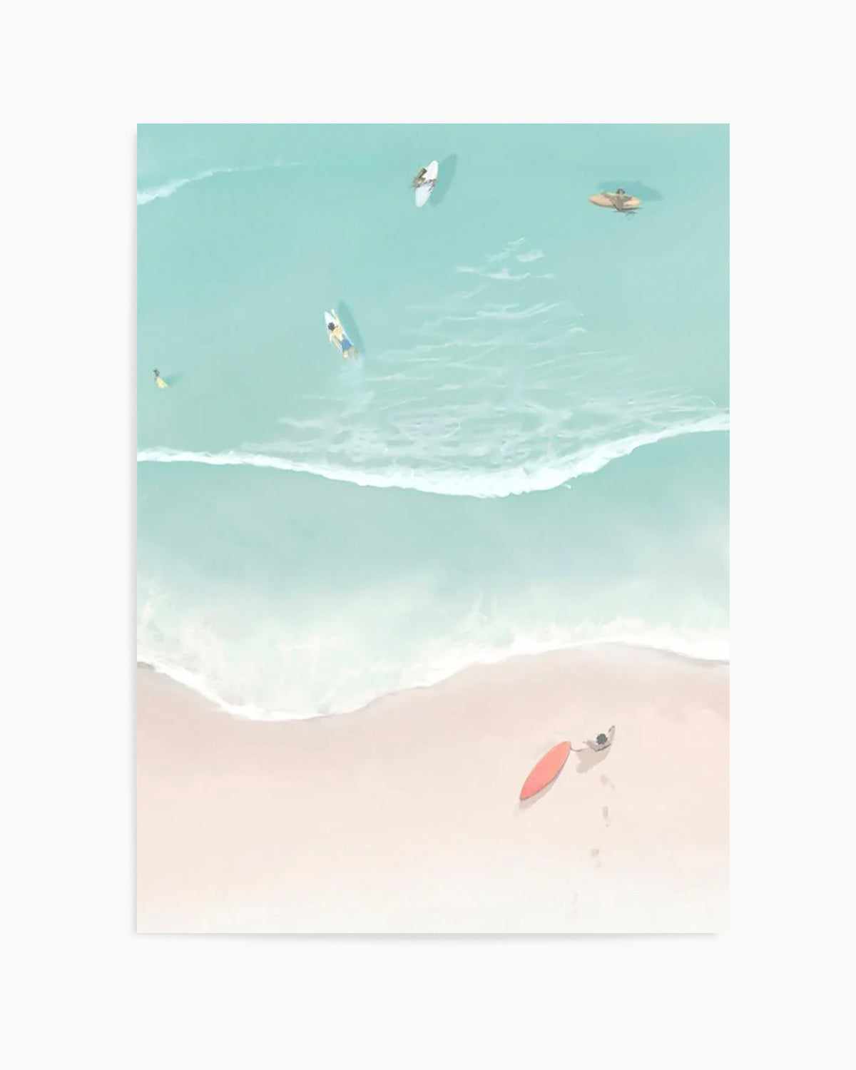 Surfers & Umbrellas II Art Print