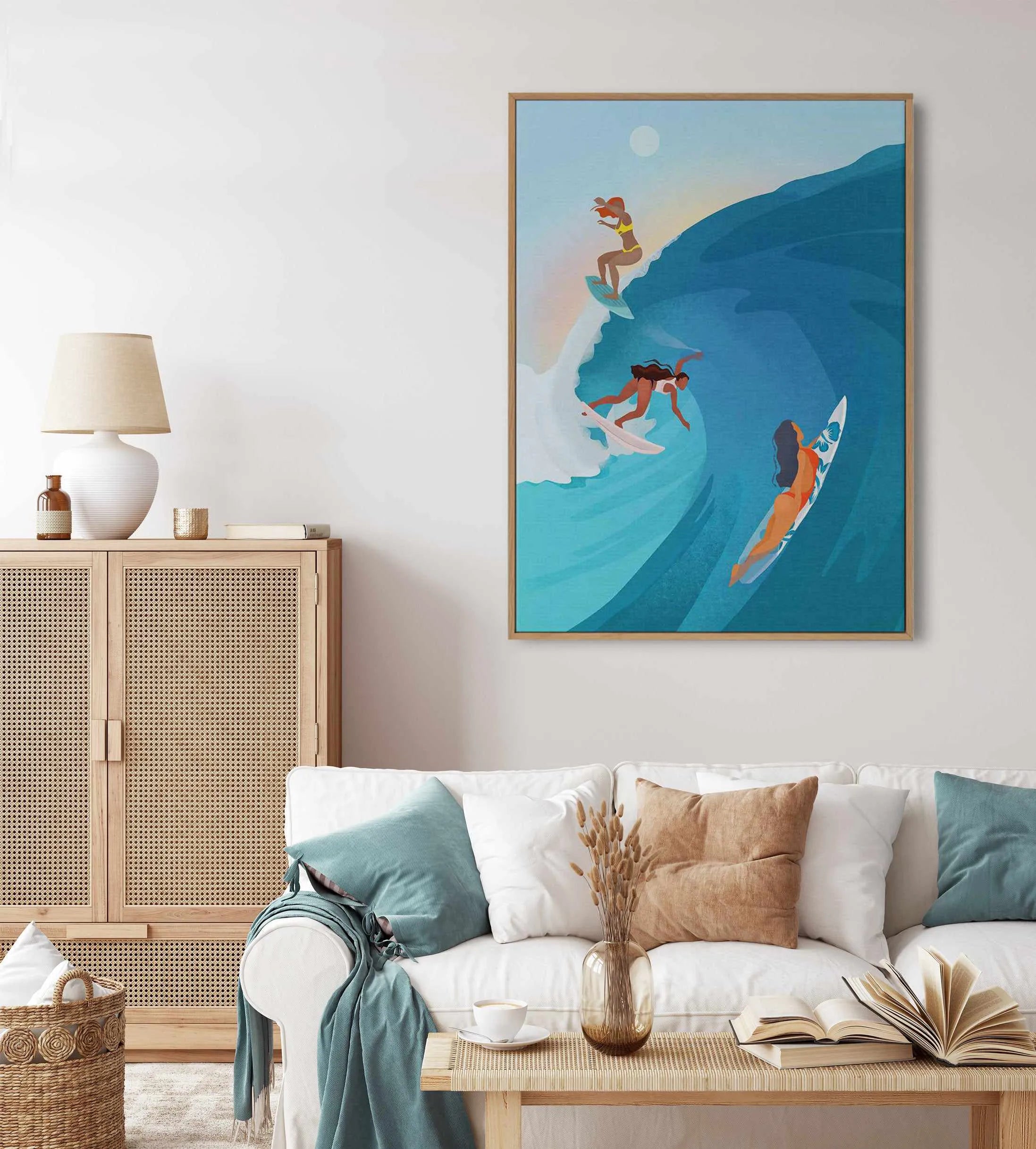 Surfers by Petra Lizde | Framed Canvas Art Print from Olive et Oriel where you can shop wallpaper and artworks online