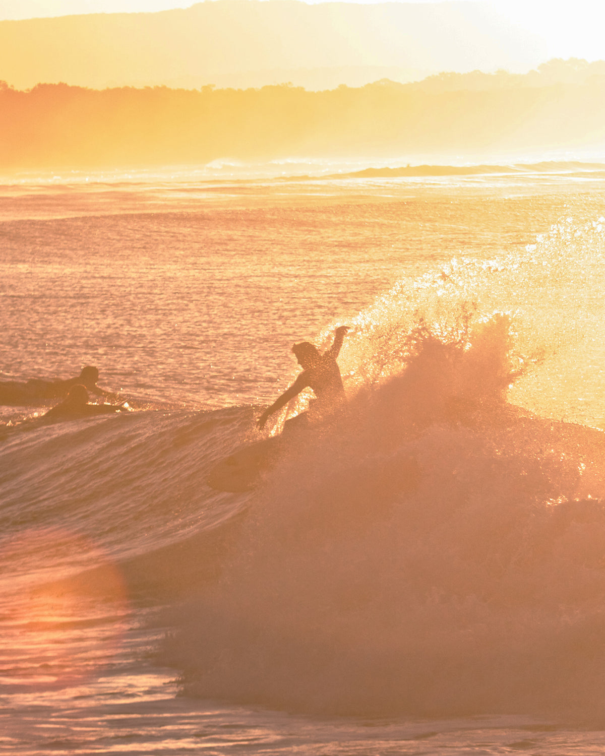 Surfing Liquid Gold Photo Mural Wallpaper