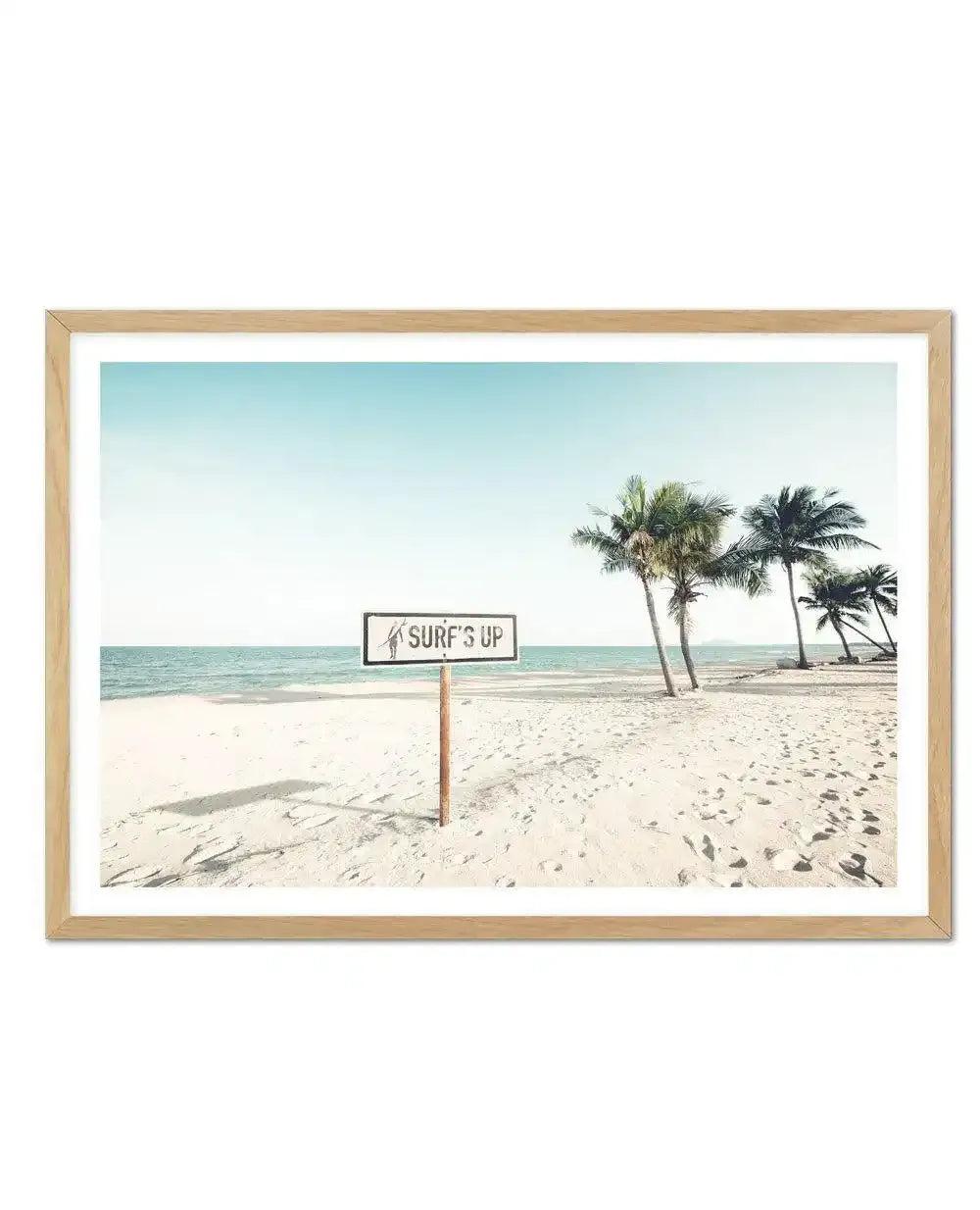 Surfs Up Art Print-PRINT-Olive et Oriel-Olive et Oriel-A4 | 8.3" x 11.7" | 21 x 29.7cm-Oak-With White Border-Buy-Australian-Art-Prints-Online-with-Olive-et-Oriel-Your-Artwork-Specialists-Austrailia-Decorate-With-Coastal-Photo-Wall-Art-Prints-From-Our-Beach-House-Artwork-Collection-Fine-Poster-and-Framed-Artwork