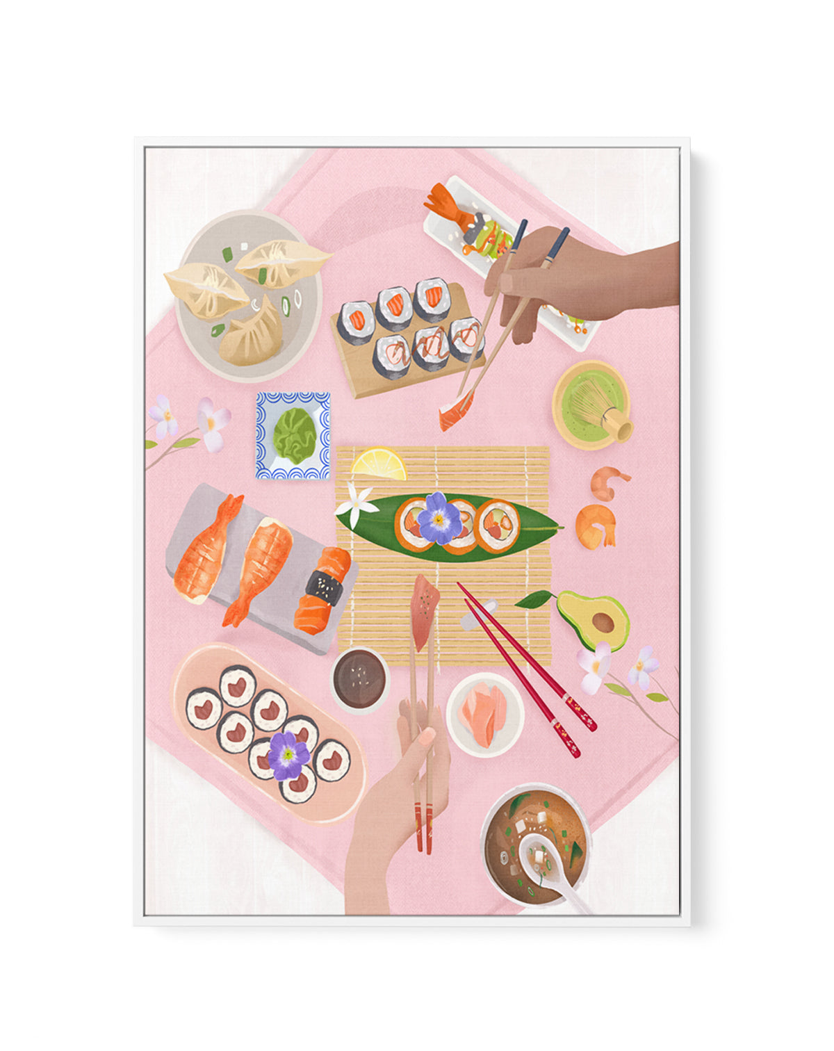 Sushi Brunch by Petra Lizde | Framed Canvas Art Print