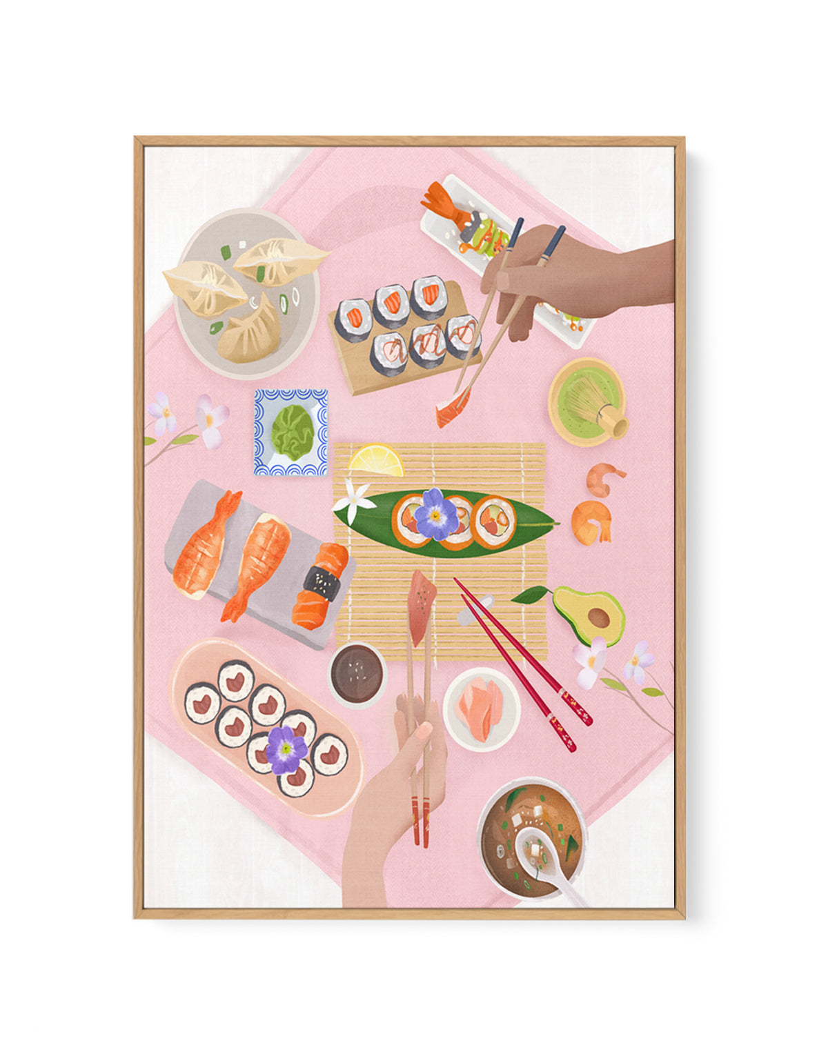 Sushi Brunch by Petra Lizde | Framed Canvas Art Print
