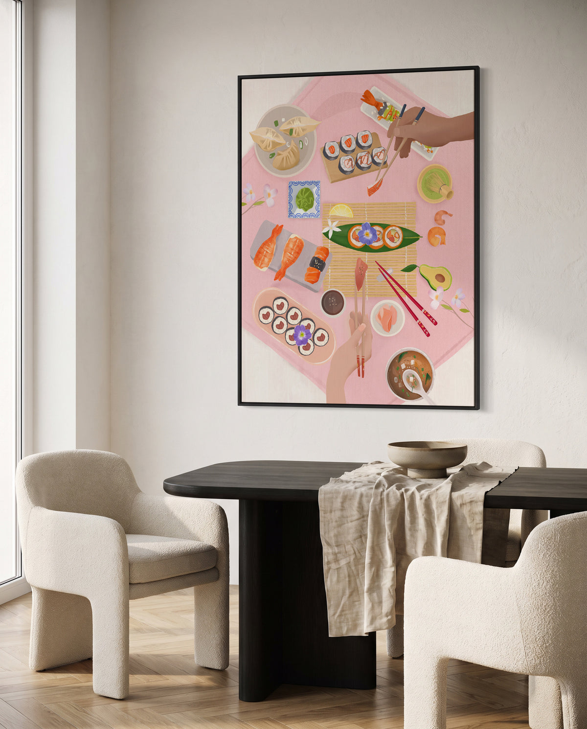 Sushi Brunch by Petra Lizde | Framed Canvas Art Print