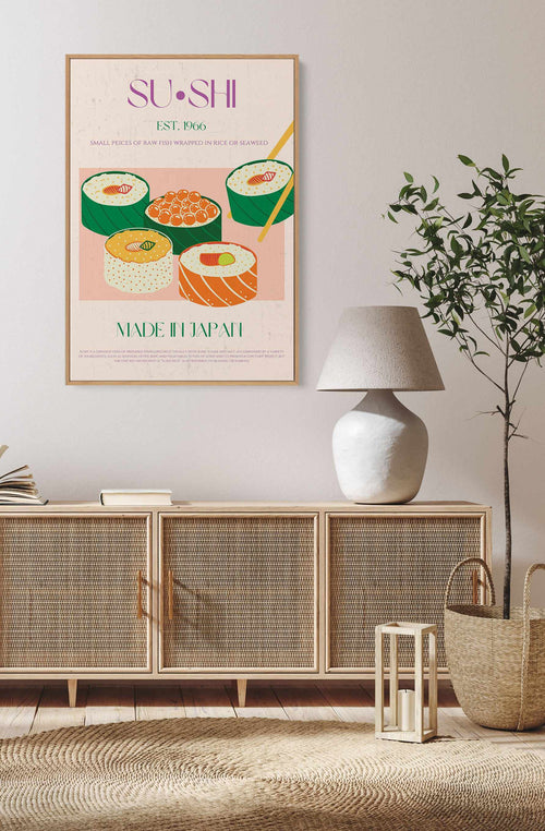Sushi By Nazma Khokbar | Framed Canvas Art Print