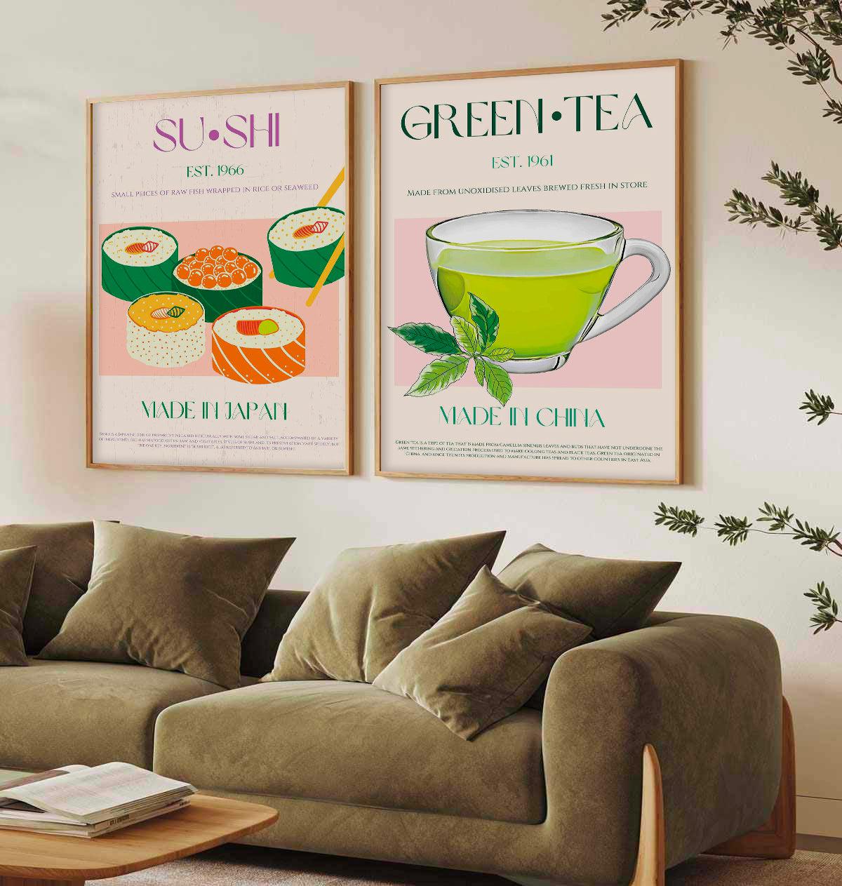 Green Tea By Nazma Khokbar | Art Print from Olive et Oriel where you can shop wallpaper and artworks online