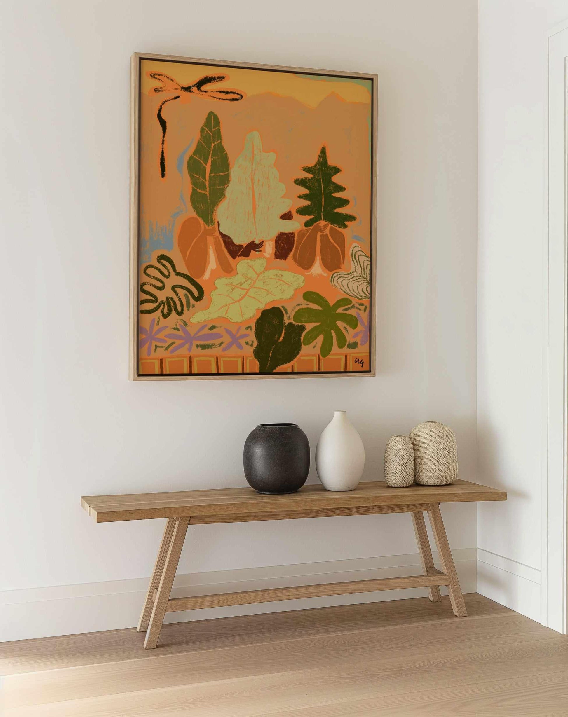 Sway In The Breeze by Arty Guava | Framed Canvas Art Print from Olive et Oriel where you can shop wallpaper and artworks online