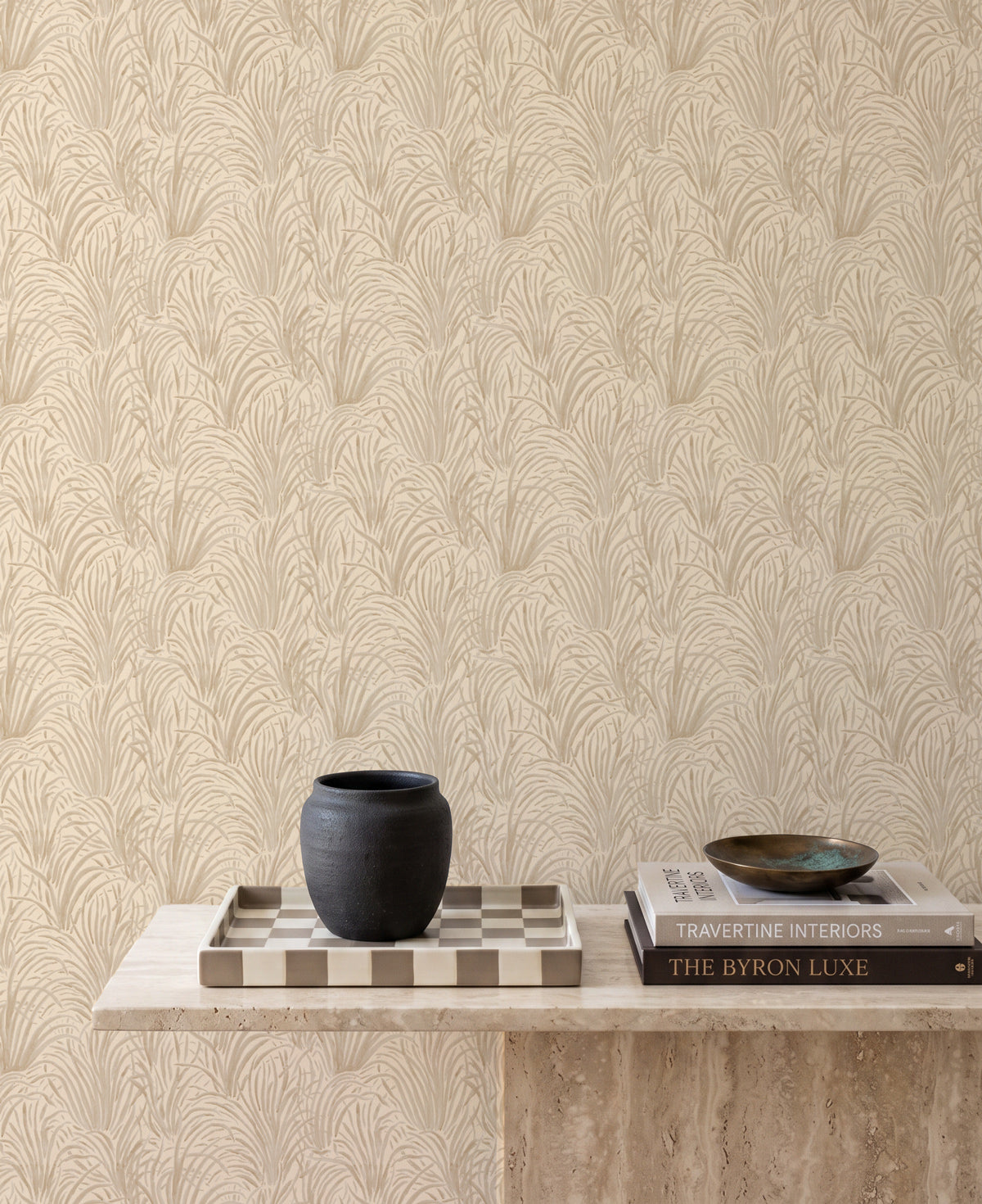 Coastal Luxe Grass in Beige Wallpaper
