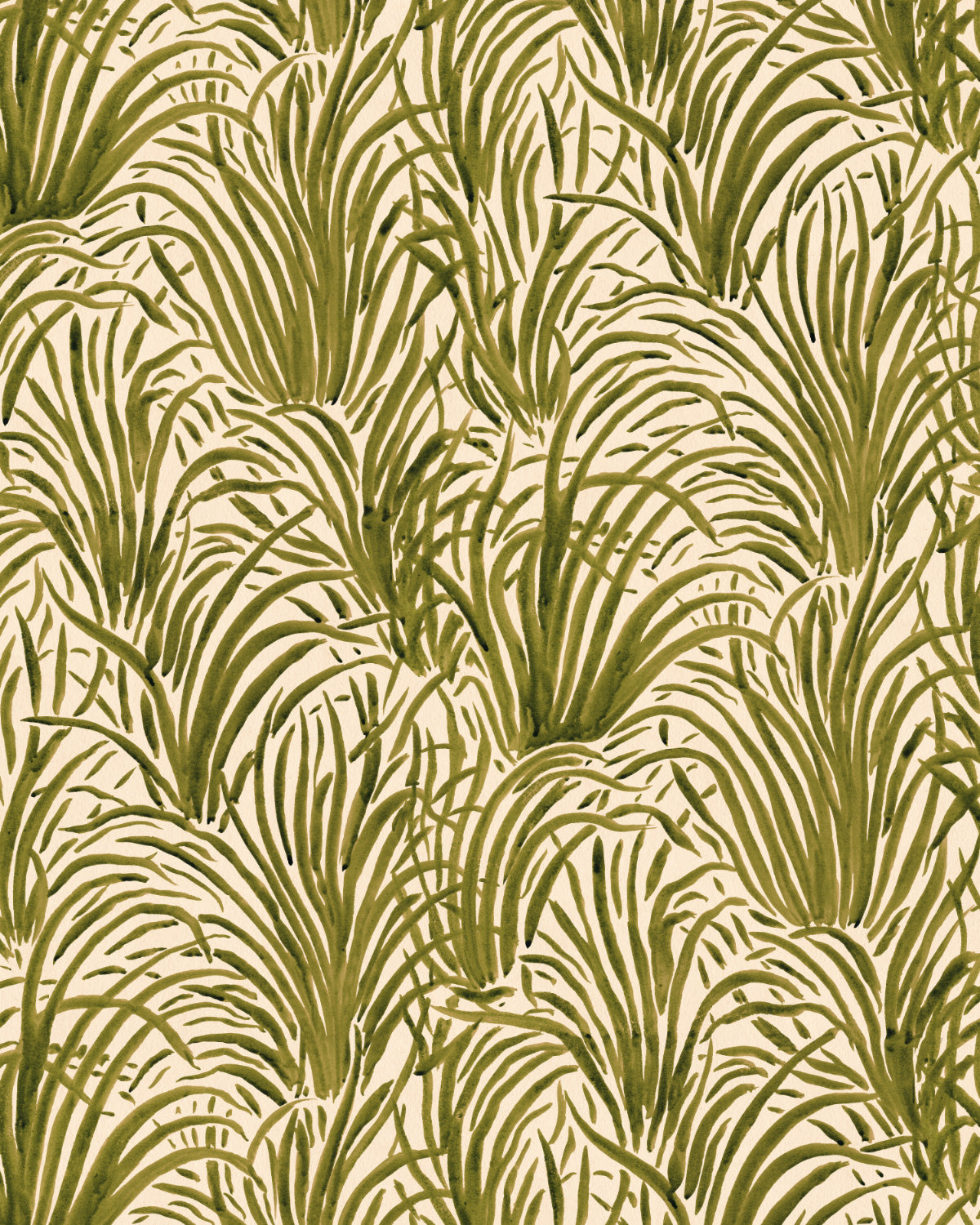 Coastal Luxe Grass in Khaki Green Wallpaper