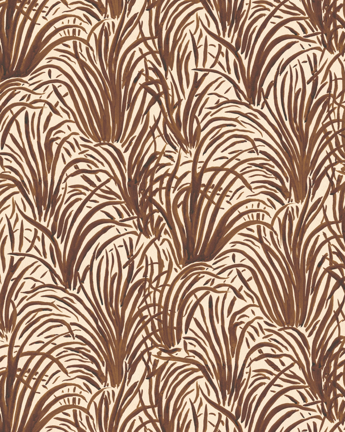 Coastal Luxe Grass in Chocolate Brown Wallpaper
