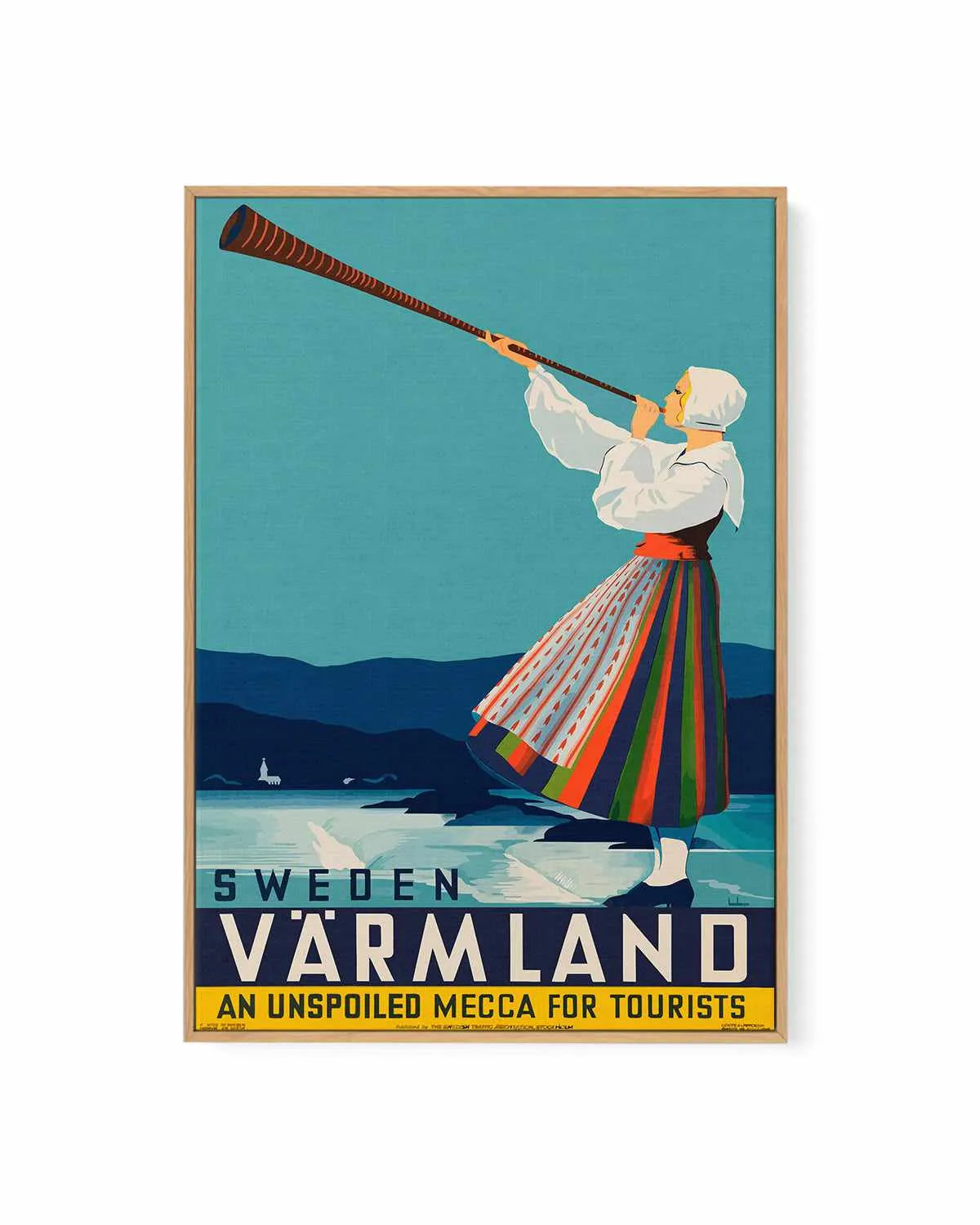 Sweden Varmland Vintage Poster | Framed Canvas Art Print from Olive et Oriel where you can shop wallpaper and artworks online