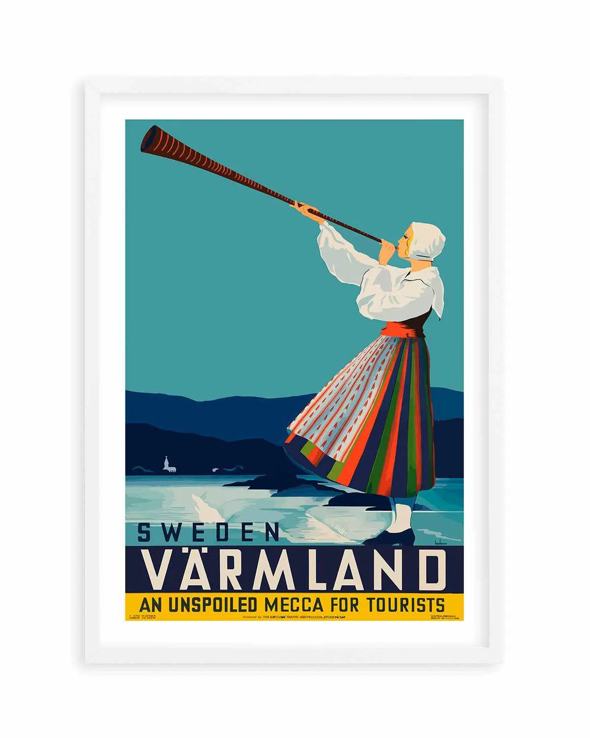 Sweden Varmland Vintage Poster Art Print from Olive et Oriel where you can shop wallpaper and artworks online