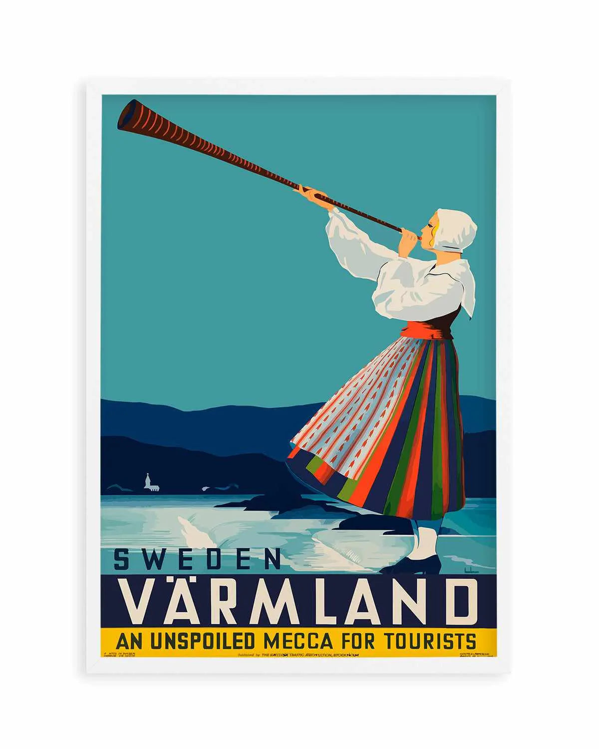 Sweden Varmland Vintage Poster Art Print from Olive et Oriel where you can shop wallpaper and artworks online