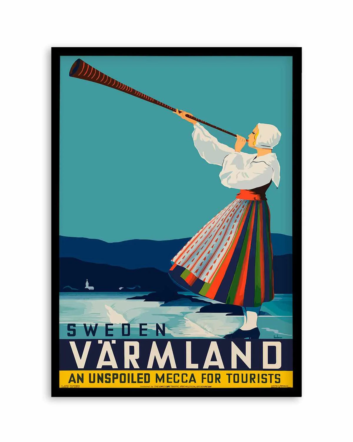 Sweden Varmland Vintage Poster Art Print from Olive et Oriel where you can shop wallpaper and artworks online