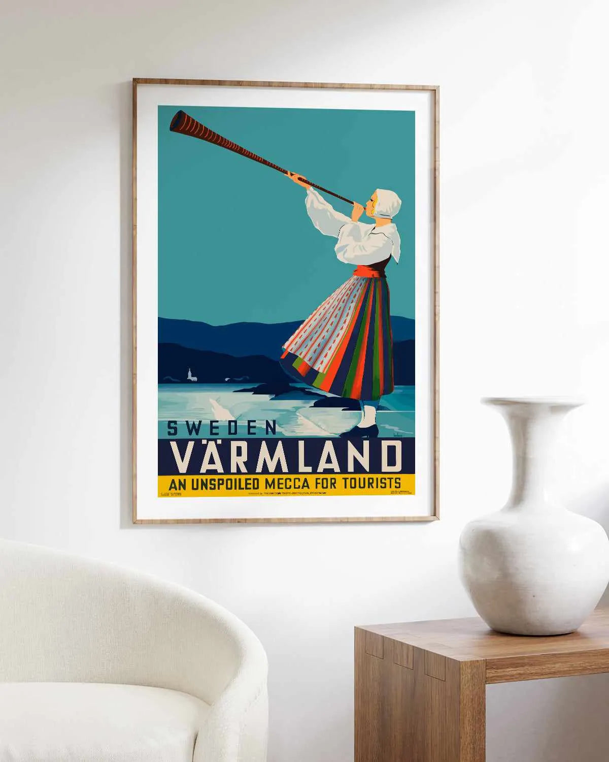Sweden Varmland Vintage Poster Art Print from Olive et Oriel where you can shop wallpaper and artworks online