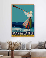 Sweden Varmland Vintage Poster | Framed Canvas Art Print