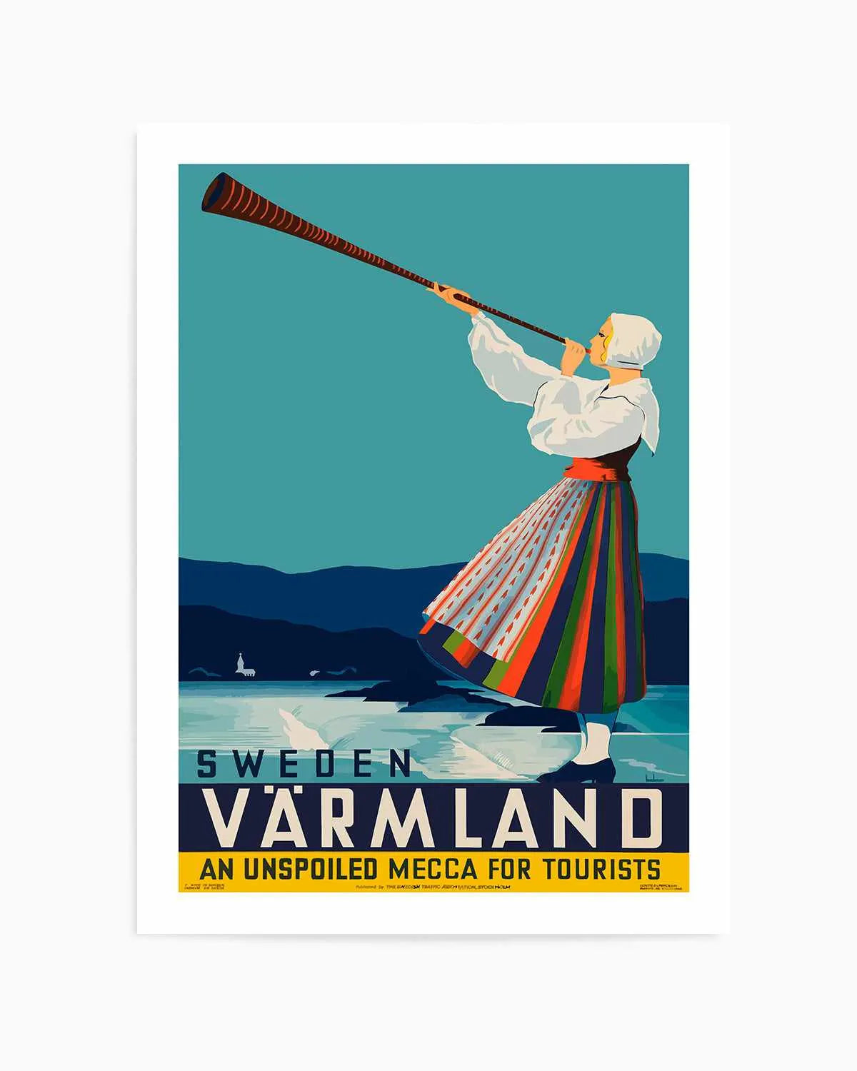 Sweden Varmland Vintage Poster Art Print from Olive et Oriel where you can shop wallpaper and artworks online