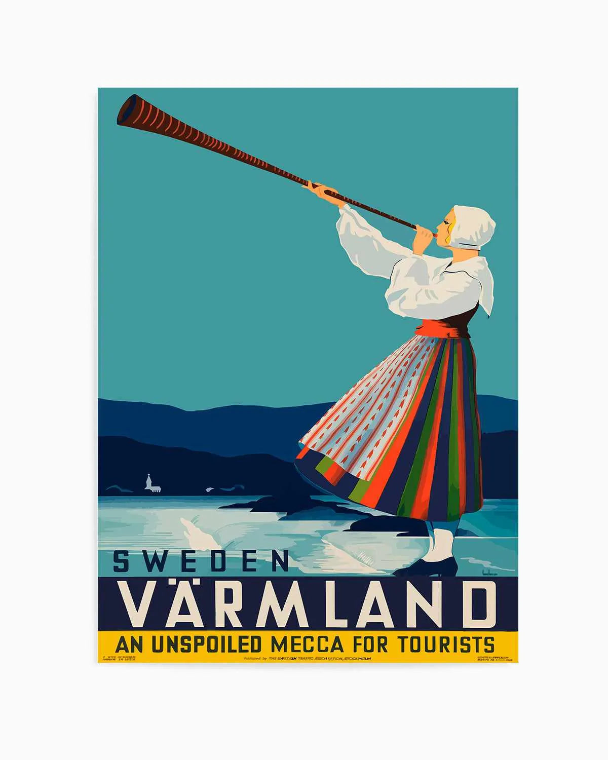 Sweden Varmland Vintage Poster Art Print from Olive et Oriel where you can shop wallpaper and artworks online