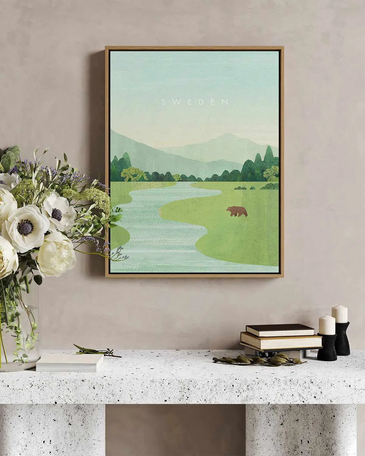 Sweden by Henry Rivers | Framed Canvas Art Print from Olive et Oriel where you can shop wallpaper and artworks online