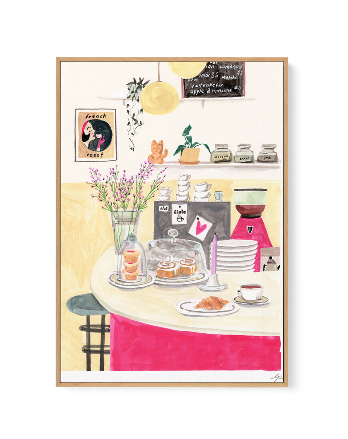 Swedish Cafe by Laura Page | Framed Canvas Art Print