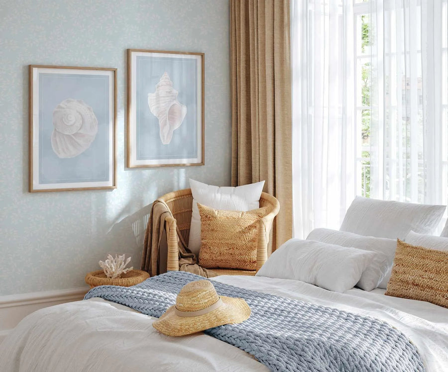 Sweet Leaves In Soft Blue Wallpaper-Wallpaper-Buy Kids Removable Wallpaper Online Our Custom Made Children√¢‚Ç¨‚Ñ¢s Wallpapers Are A Fun Way To Decorate And Enhance Boys Bedroom Decor And Girls Bedrooms They Are An Amazing Addition To Your Kids Bedroom Walls Our Collection of Kids Wallpaper Is Sure To Transform Your Kids Rooms Interior Style From Pink Wallpaper To Dinosaur Wallpaper Even Marble Wallpapers For Teen Boys Shop Peel And Stick Wallpaper Online Today With Olive et Oriel