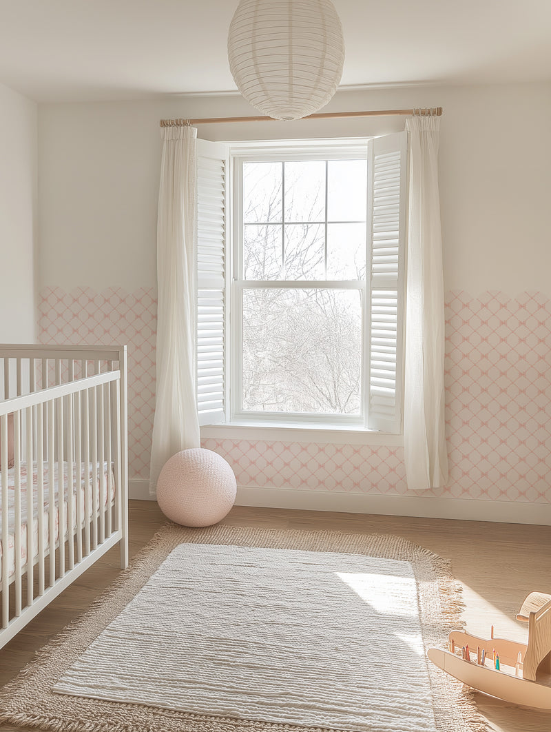 Sweet Bows Scallop Half Wall Decal Panel from Olive et Oriel where you can shop wallpaper and artworks online