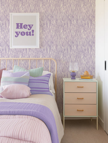 Sweet Lavender Wallpaper Mural from Olive et Oriel where you can shop wallpaper and artworks online