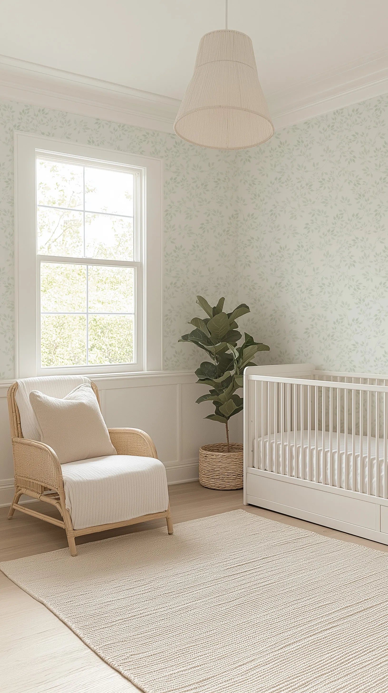 Sweet Leaves In Sage Wallpaper from Olive et Oriel where you can shop wallpaper and artworks online