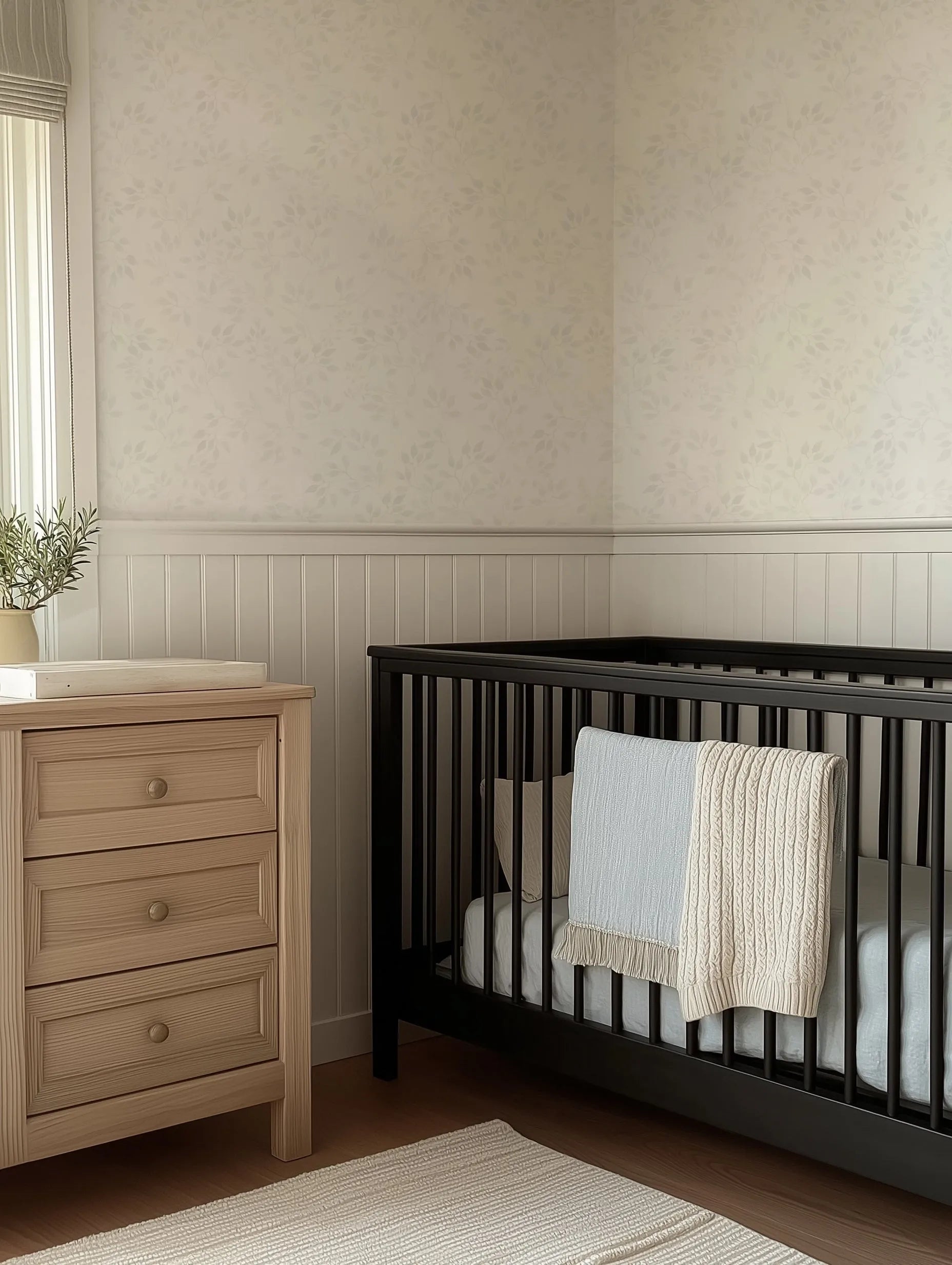 Sweet Leaves In Soft Grey Wallpaper from Olive et Oriel where you can shop wallpaper and artworks online