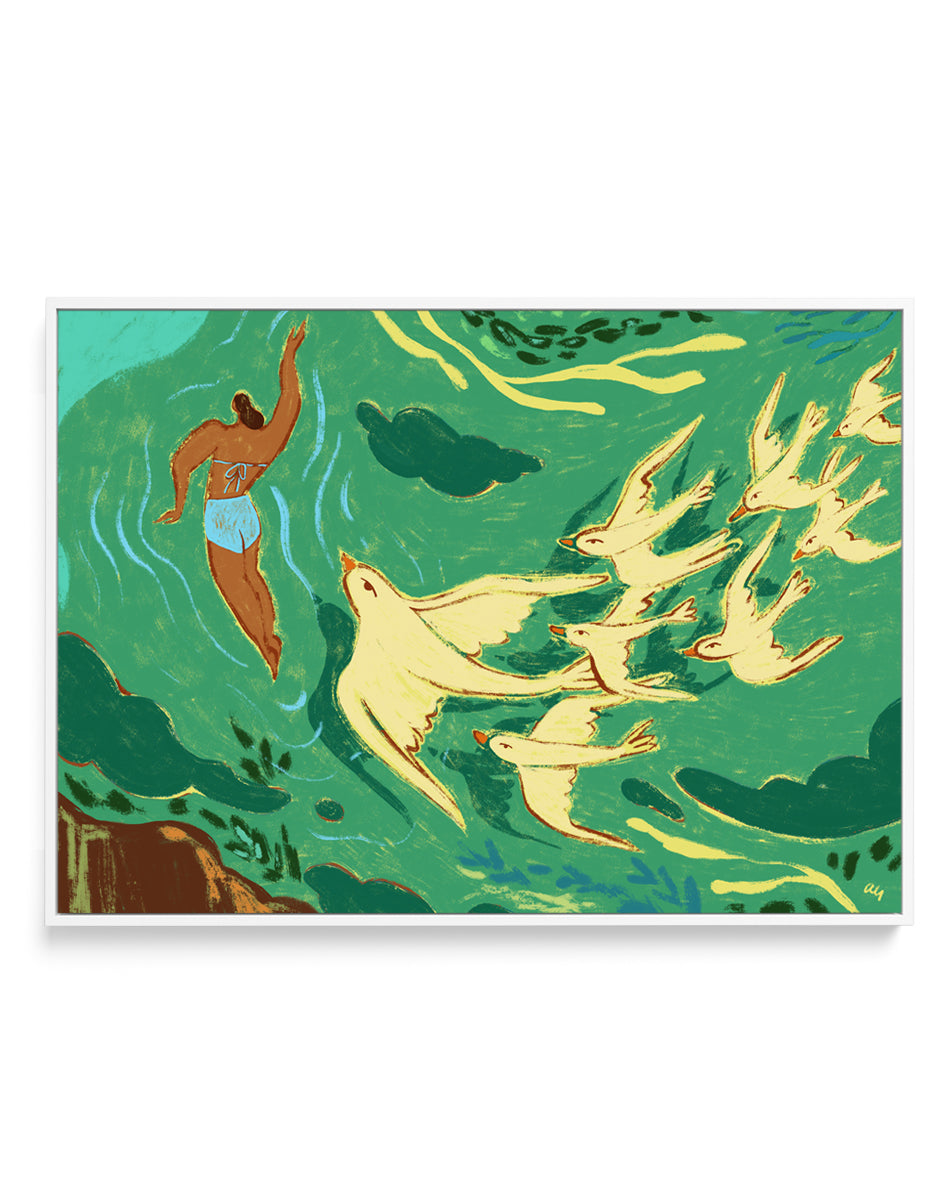 Swept Away by Arty Guava | Framed Canvas Art Print