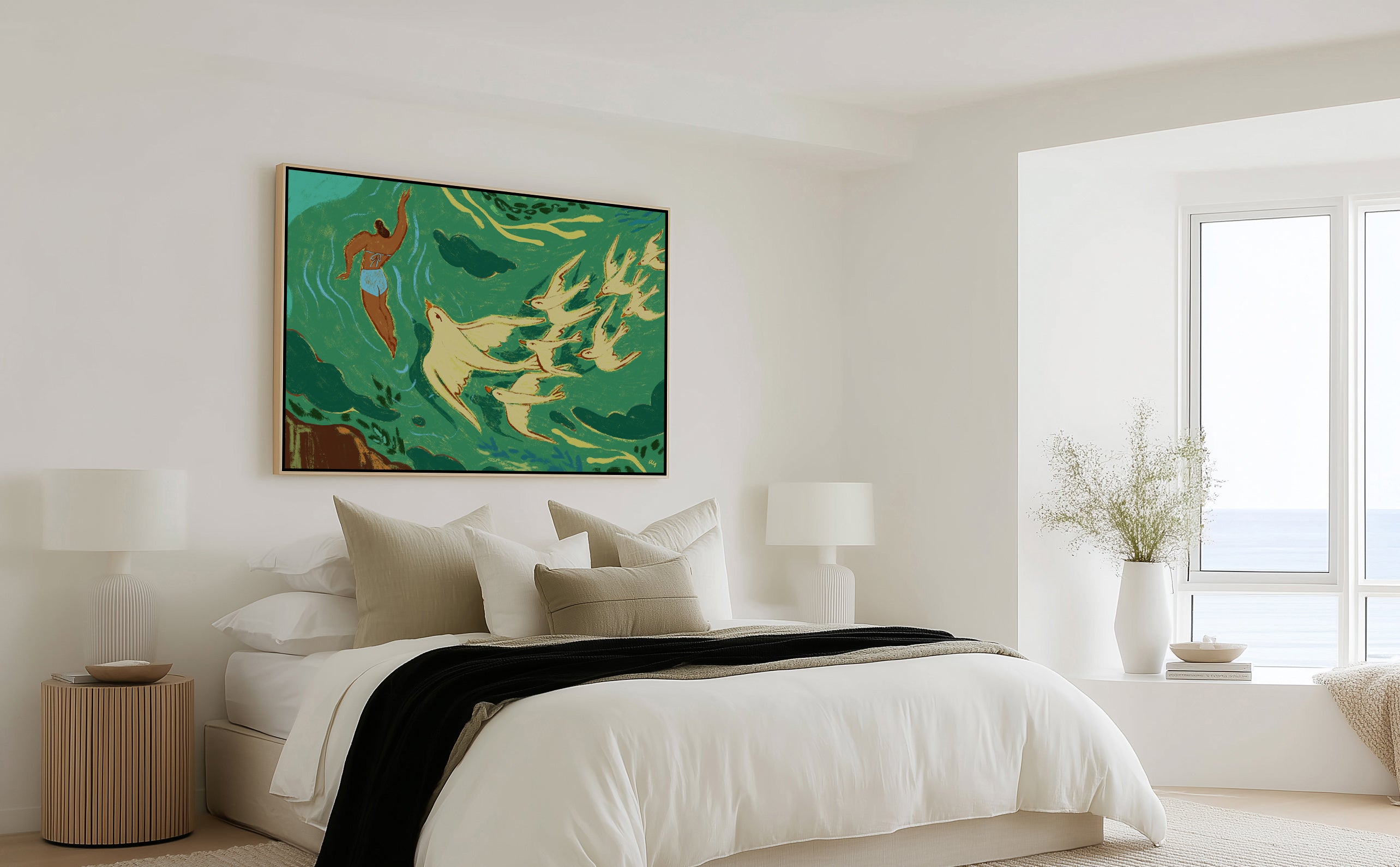 Swept Away by Arty Guava | Framed Canvas Art Print