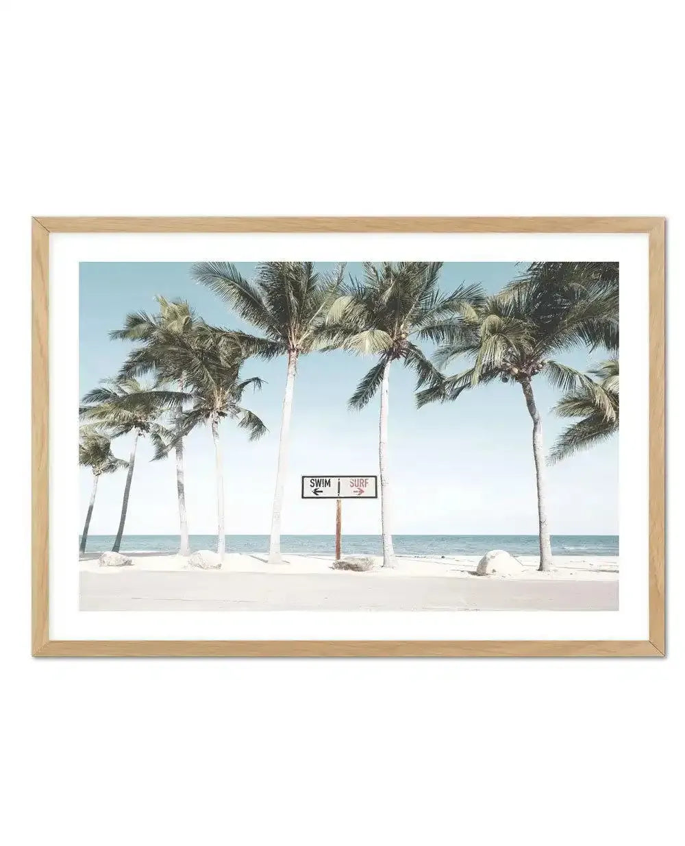 Swim or Surf Art Print-PRINT-Olive et Oriel-Olive et Oriel-A4 | 8.3" x 11.7" | 21 x 29.7cm-Oak-With White Border-Buy-Australian-Art-Prints-Online-with-Olive-et-Oriel-Your-Artwork-Specialists-Austrailia-Decorate-With-Coastal-Photo-Wall-Art-Prints-From-Our-Beach-House-Artwork-Collection-Fine-Poster-and-Framed-Artwork