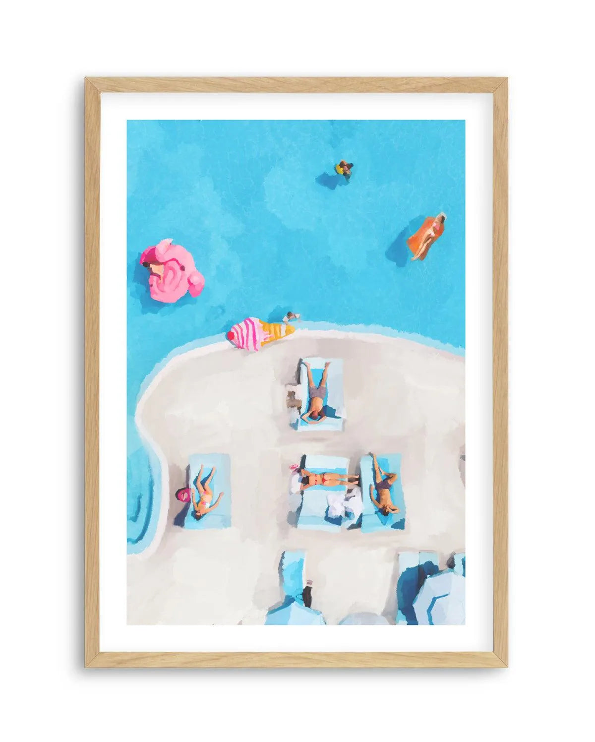 Swim Up I Art Print-PRINT-Olive et Oriel-Jess Mckinnon-A5 | 5.8" x 8.3" | 14.8 x 21cm-Oak-With White Border-Buy-Australian-Art-Prints-Online-with-Olive-et-Oriel-Your-Artwork-Specialists-Austrailia-Decorate-With-Coastal-Photo-Wall-Art-Prints-From-Our-Beach-House-Artwork-Collection-Fine-Poster-and-Framed-Artwork