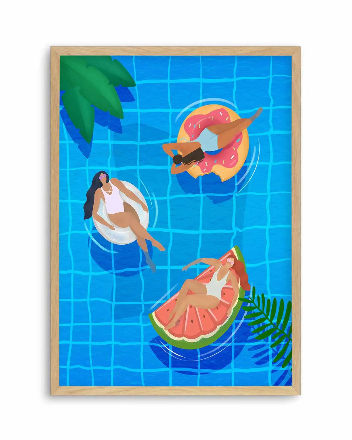 Swimming Pool Ladies by Petra Lizde Art Print from Olive et Oriel where you can shop wallpaper and artworks online