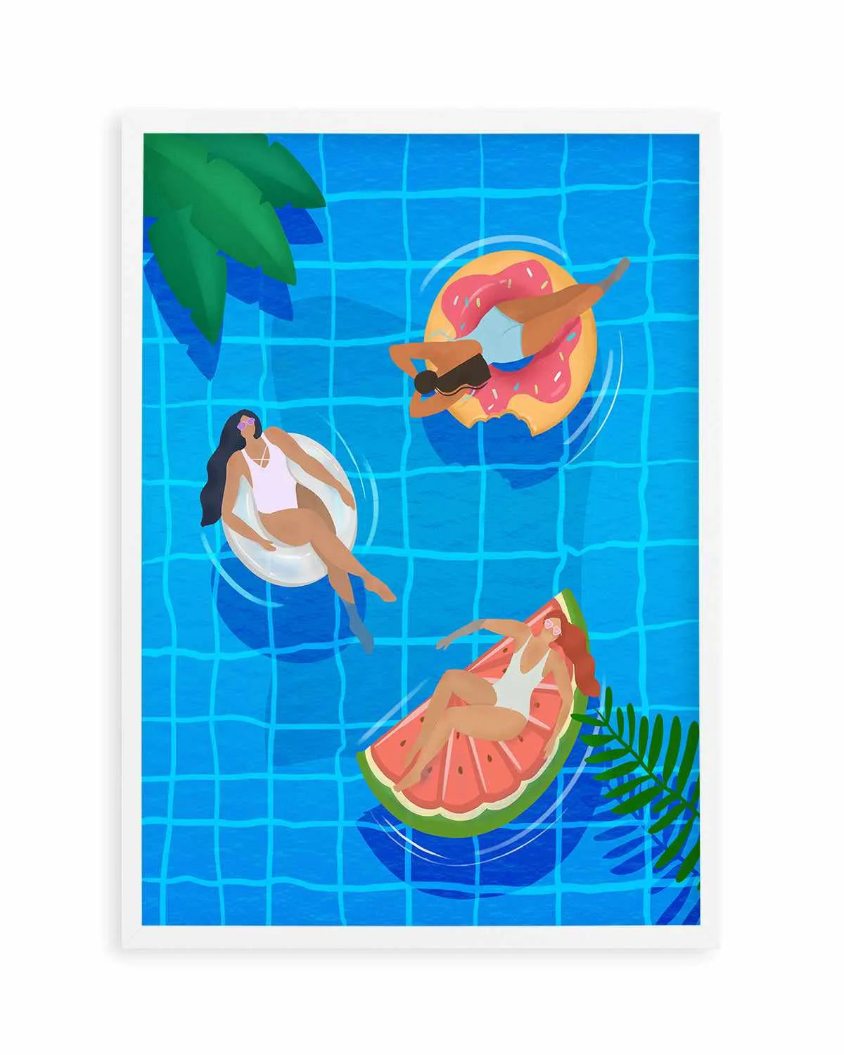 Swimming Pool Ladies by Petra Lizde Art Print from Olive et Oriel where you can shop wallpaper and artworks online