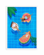 Swimming Pool Ladies by Petra Lizde Art Print