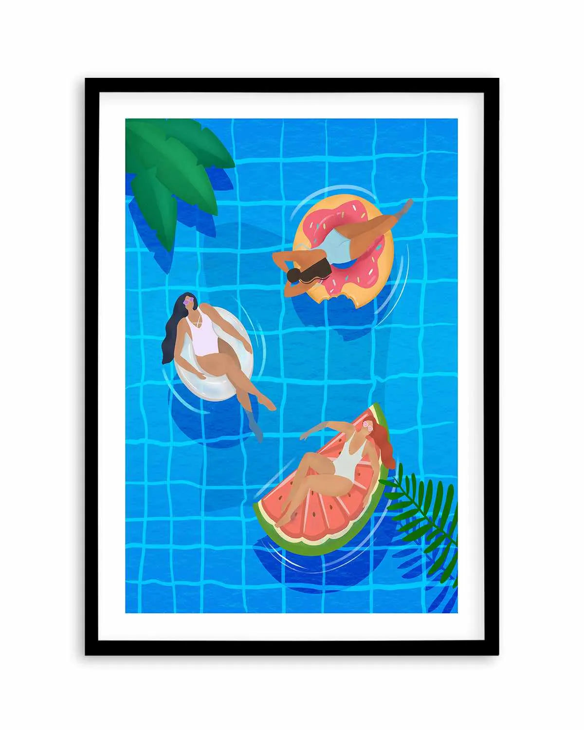 Swimming Pool Ladies by Petra Lizde Art Print from Olive et Oriel where you can shop wallpaper and artworks online