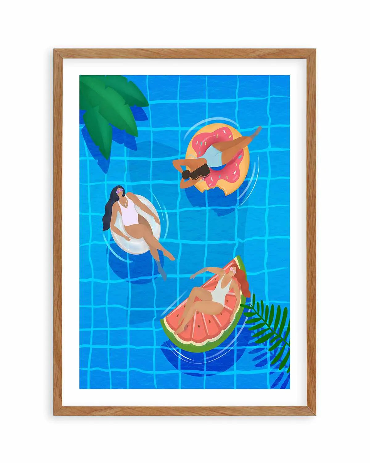 Swimming Pool Ladies by Petra Lizde Art Print from Olive et Oriel where you can shop wallpaper and artworks online