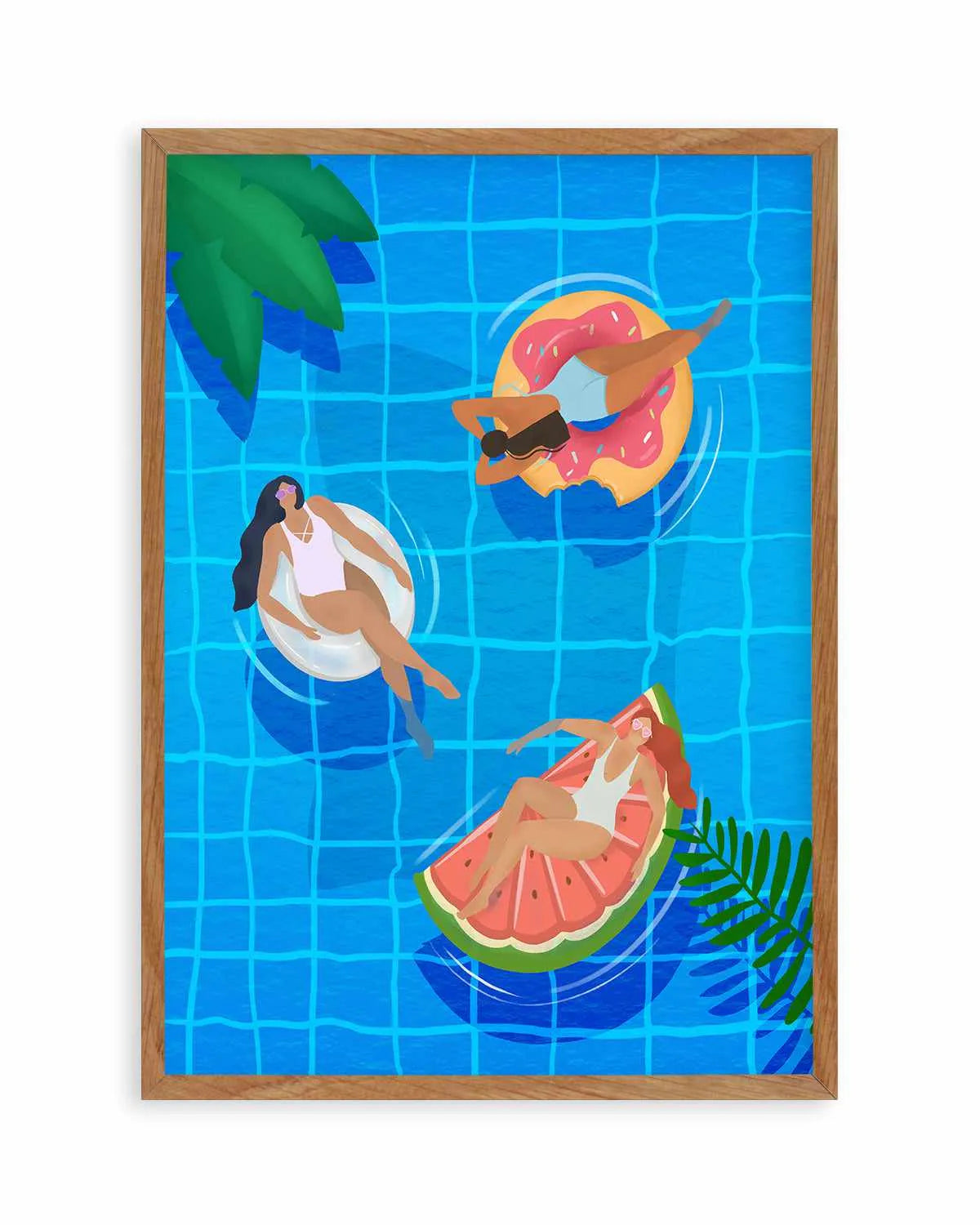 Swimming Pool Ladies by Petra Lizde Art Print from Olive et Oriel where you can shop wallpaper and artworks online